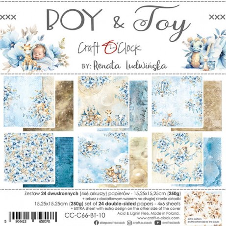 Дизайнерска хартия Boy & Joy на Craft O`Clock 20,3/20,3 см 